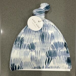 Lou Lou & Company Baby Newborn-3 Month Top Knot Hat Tie Ethan Water Color Blue.